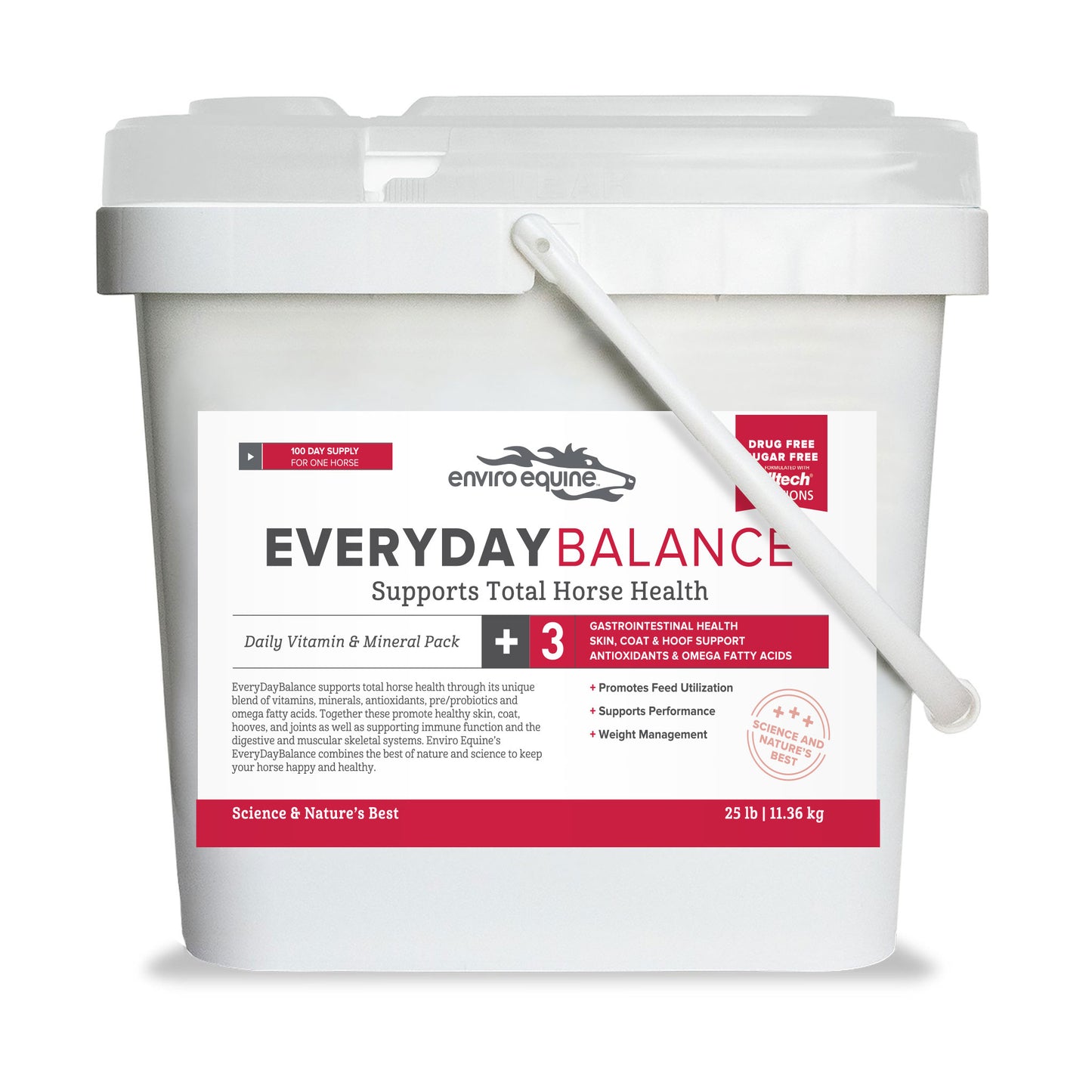 White container of Enviro Equine Everyday Balance for horse health.